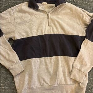 Brandy Melville Navy and Grey Quarter zip